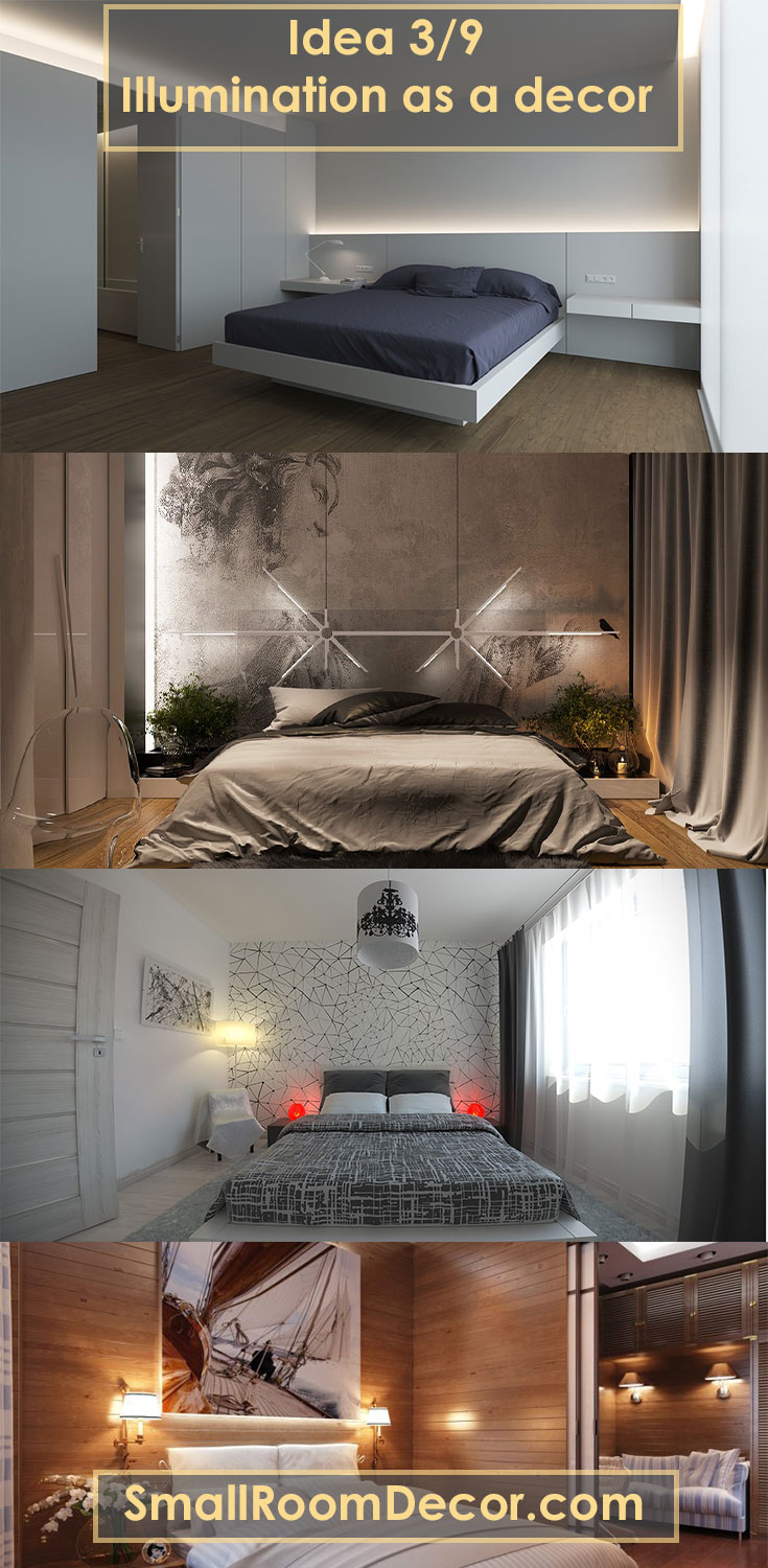 #illumination as a decor for small bedroom #bedroomwalldecor