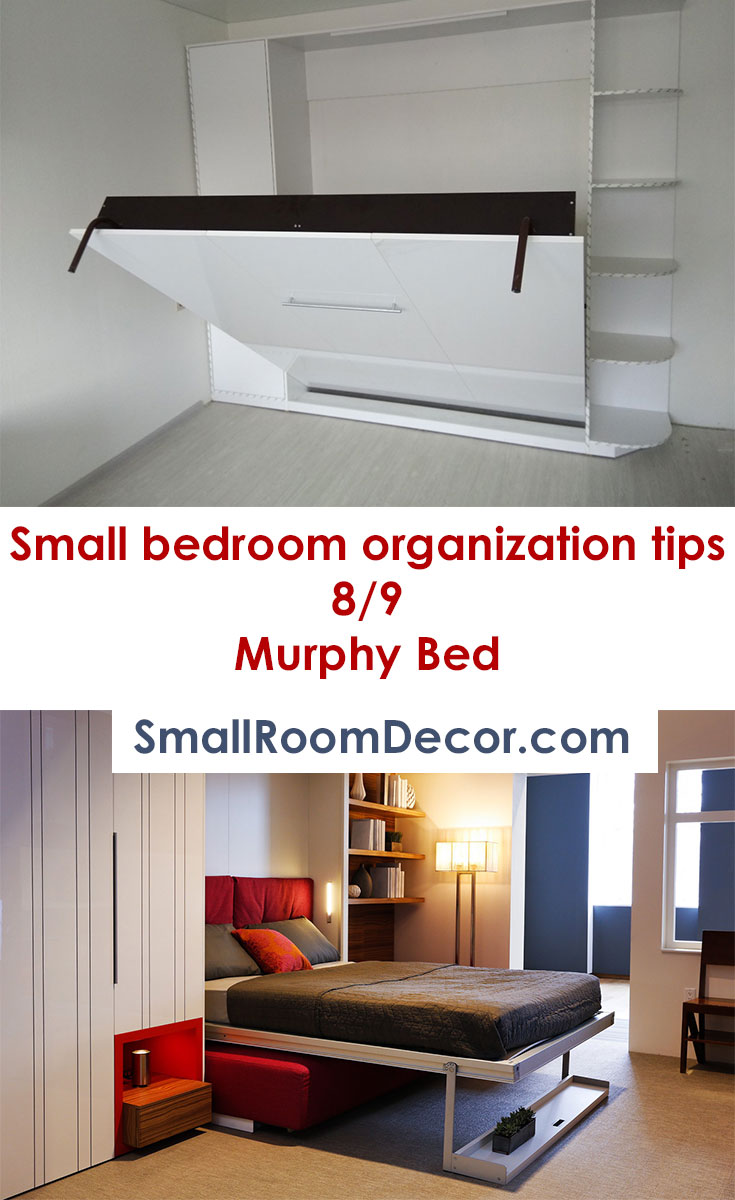 Small bedroom #organizationtips - Murphy Bed