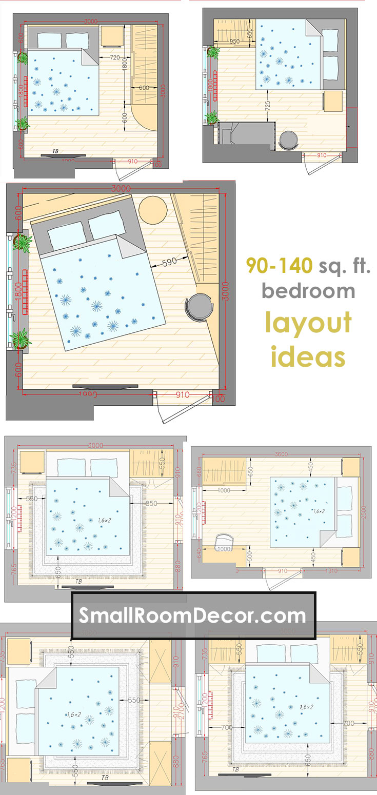 16 Standart And 2 Extreme Small Bedroom Layout Ideas From