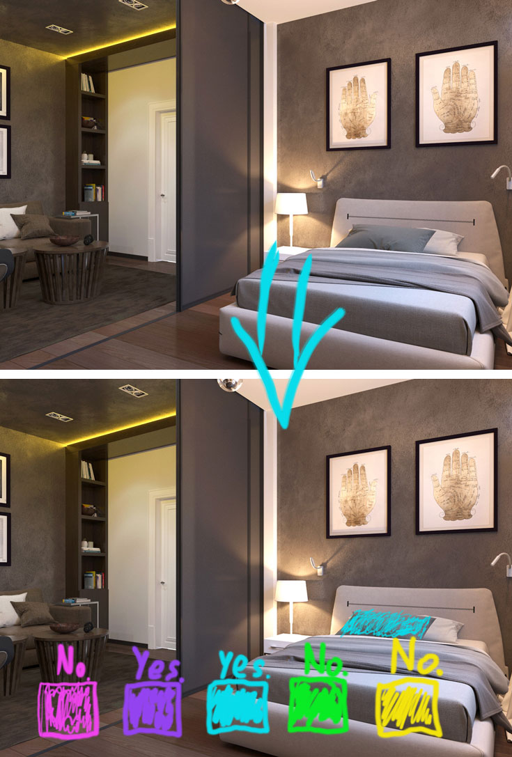 Accent color combinations for small brown bedroom #bedroomdesign