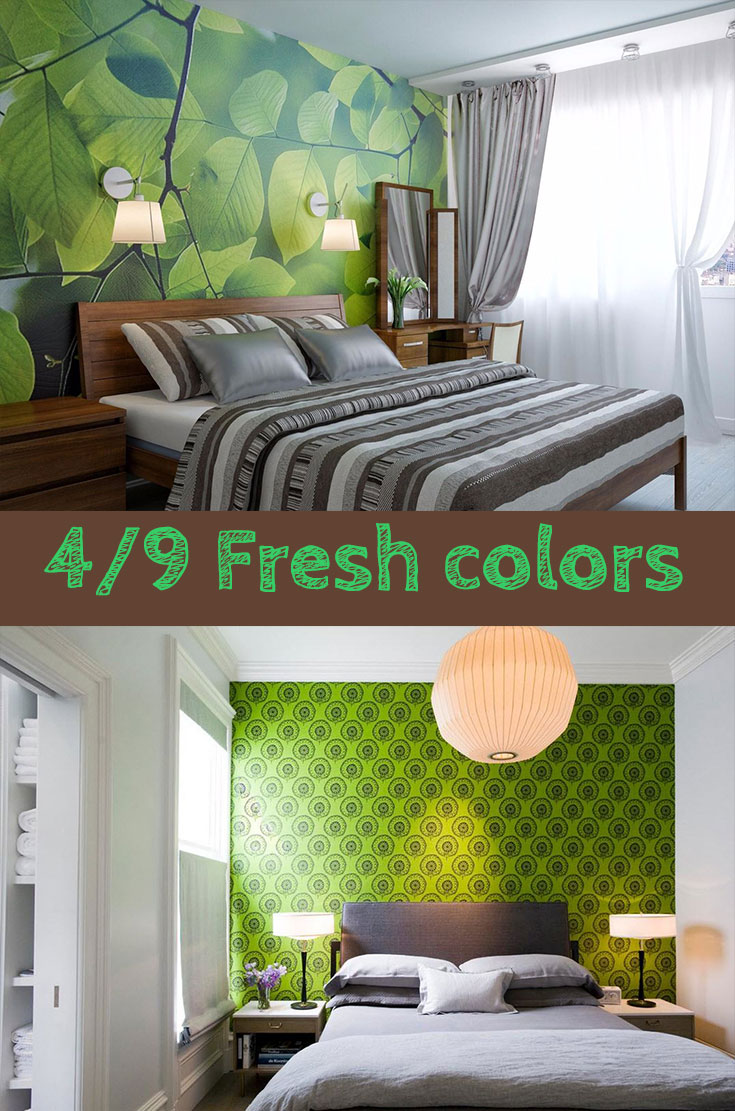 Fresh #green #color ideas in small bedroom