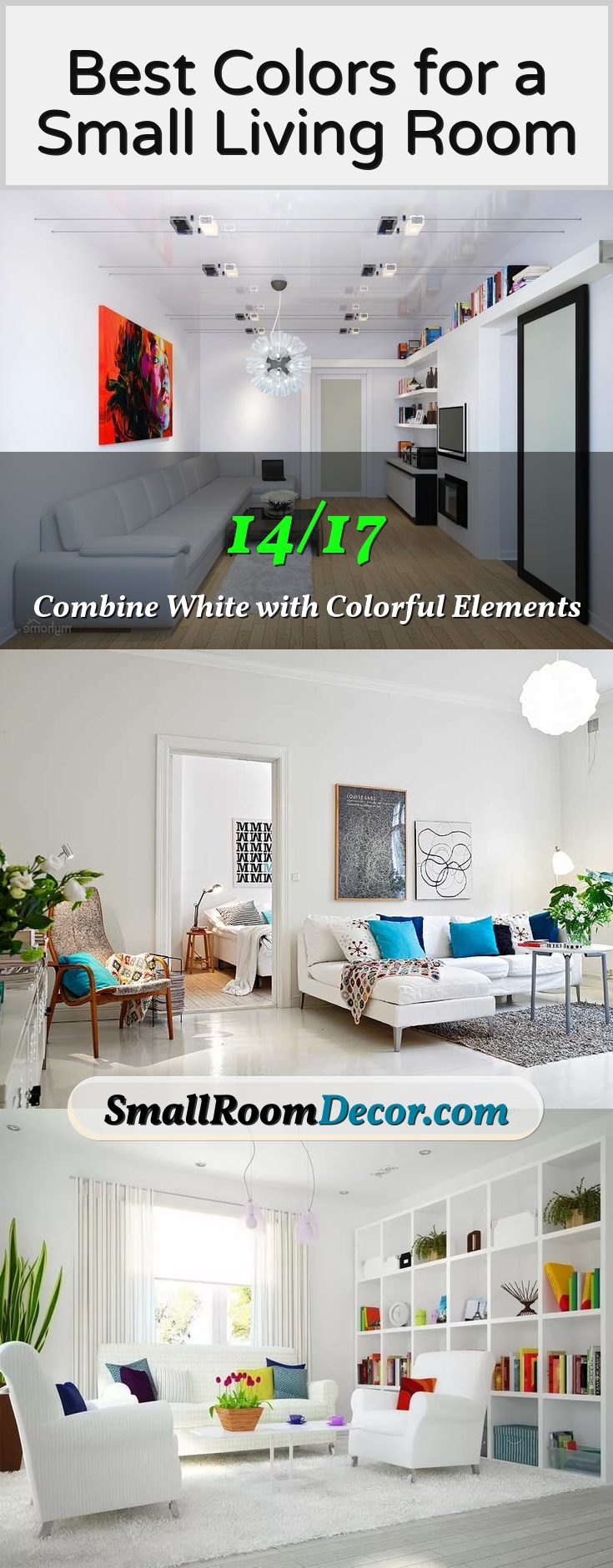 white and intense colors in living room #livingroompaintcolors