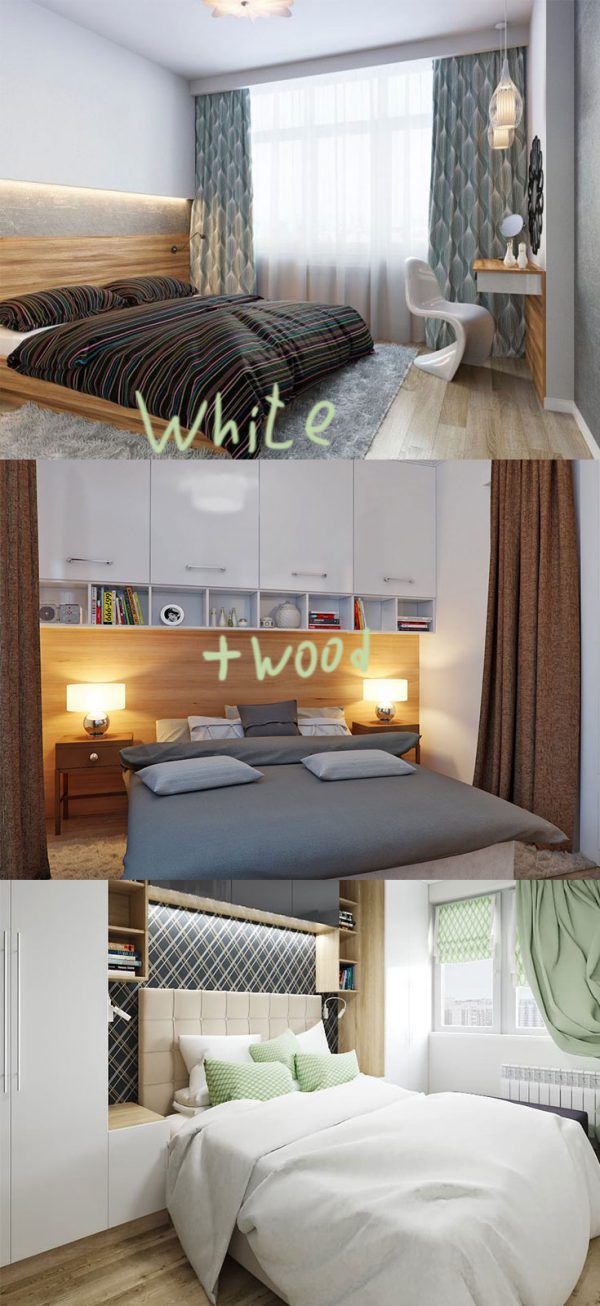 9 Small Bedroom Color Ideas - 35 photos + accent wall paint combinations