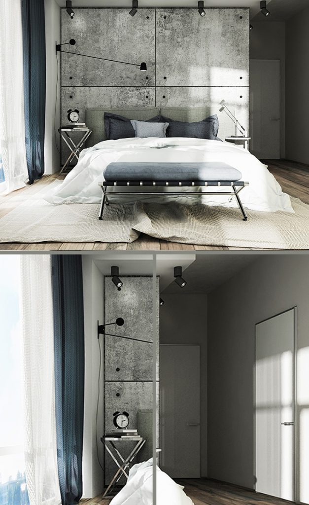 industrial modern bedroom interior design #smallbedrooms #interiordecorating #bedroomdecorideas