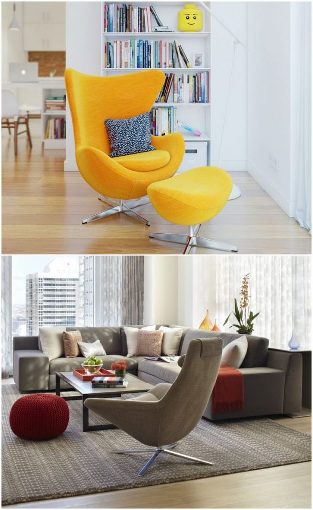 Different types of accent egg chairs #eggchair #chair #livingroomcolor