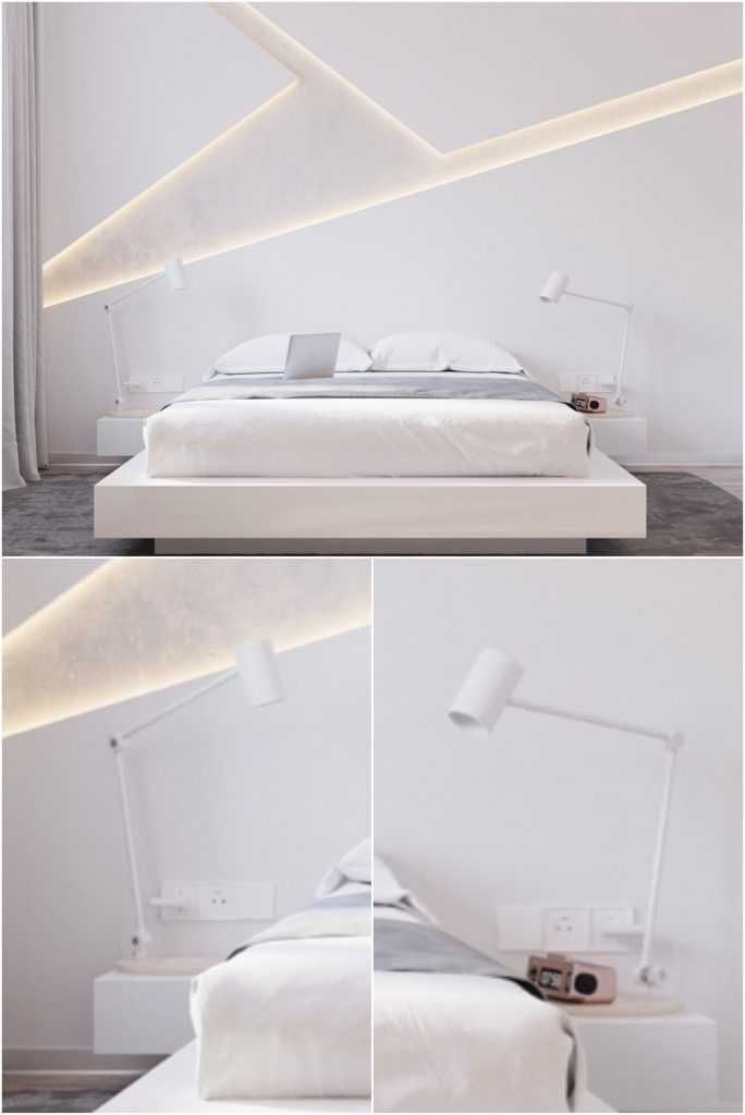 22 Сurious examples: How Lighting & Lamps change White Bedrooms