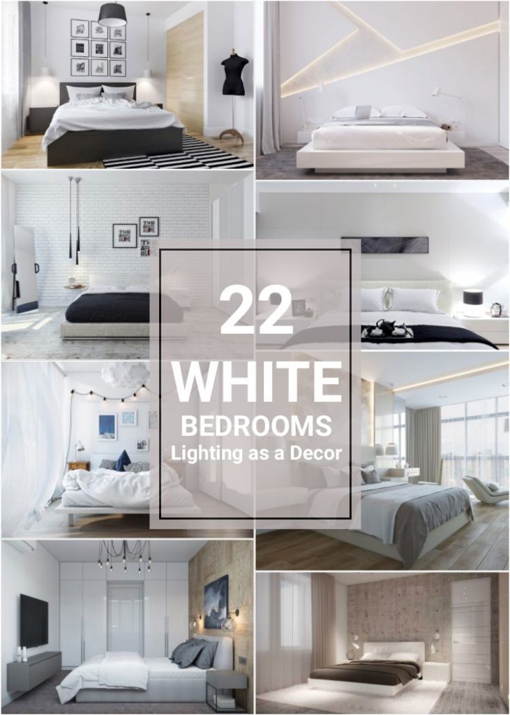 How Lighting and Lamps change Small White Bedrooms #whitebedroom #wallsconces #roomdesign