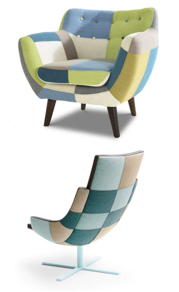 green-blue patchwork chair #patchwork #chair #livingroomcolor