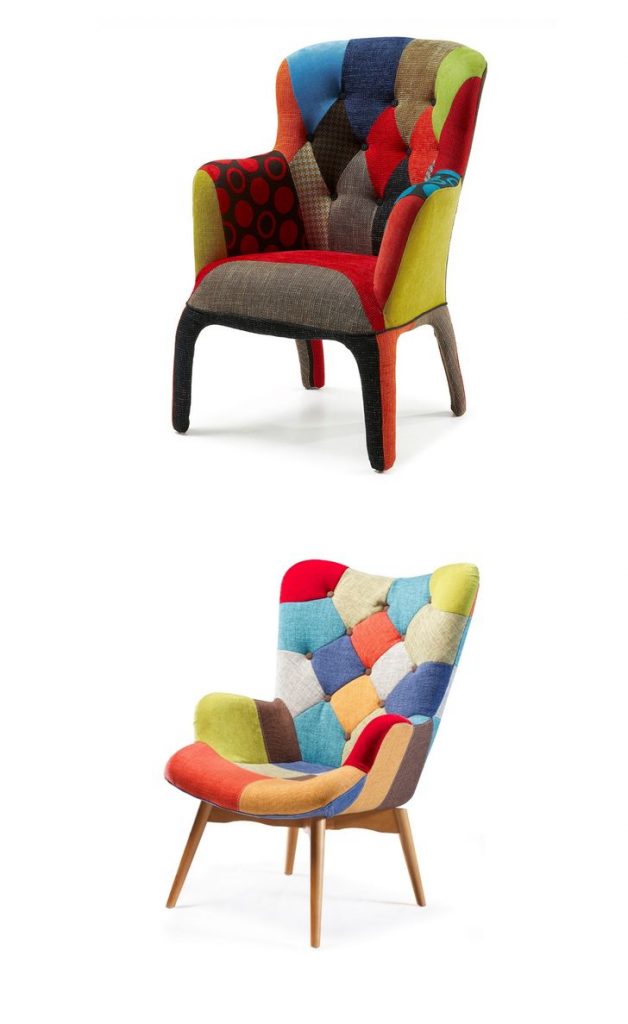 retro patchwork dining #chair #patchwork #livingroomremodeling