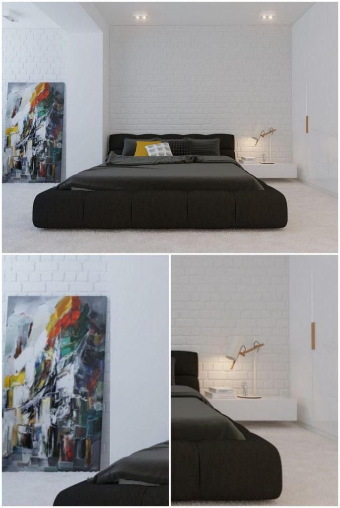 white bedroom black accents #walllights #designlamp #diyroomdecor